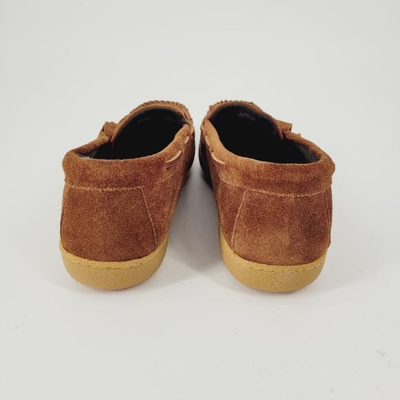 Jcrew Kiltie Suede Slippers Brown VIBRAM Soles *Excellent Condition* - Picture 6 of 8